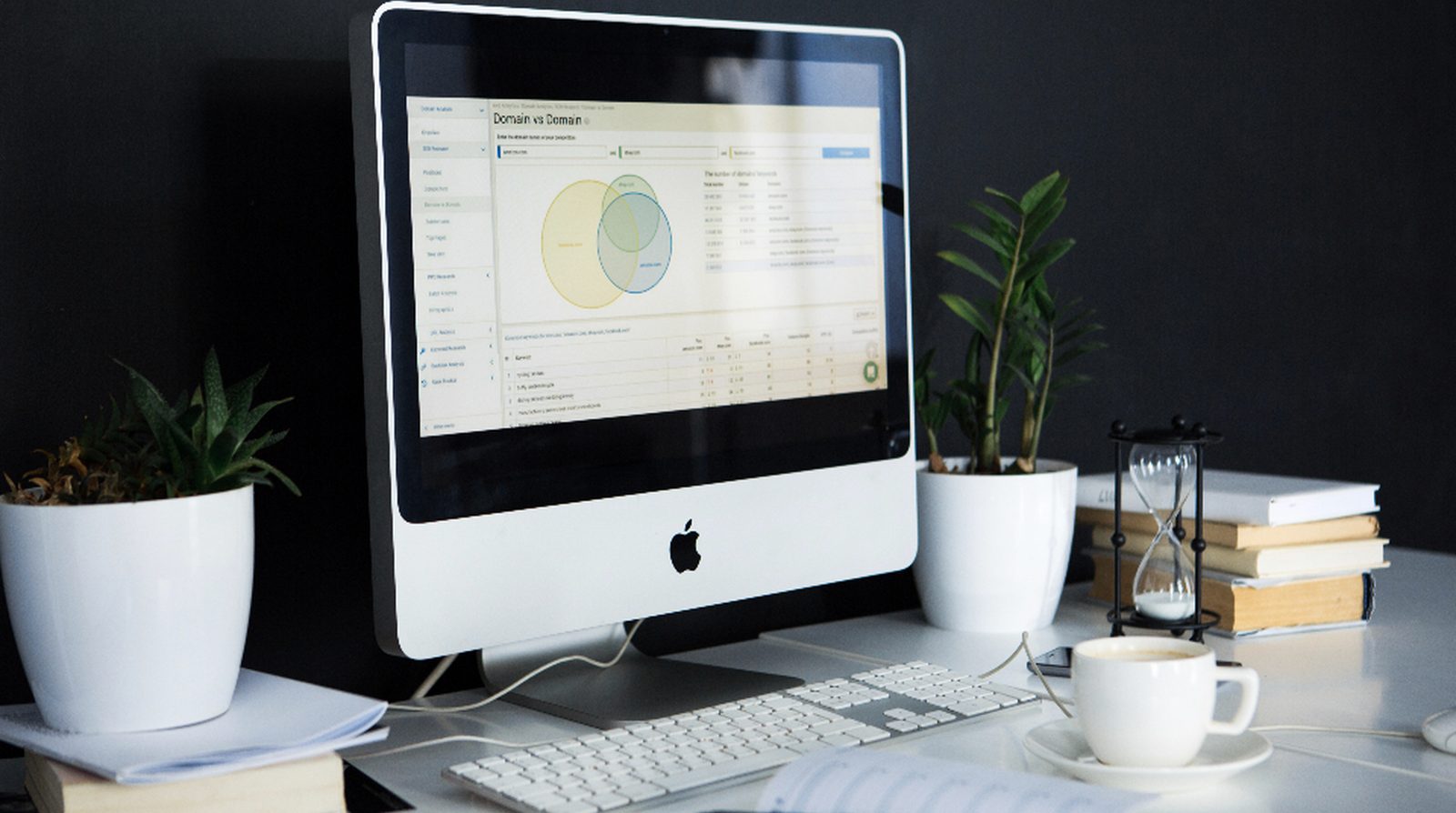 A data dashboard on a desktop screen