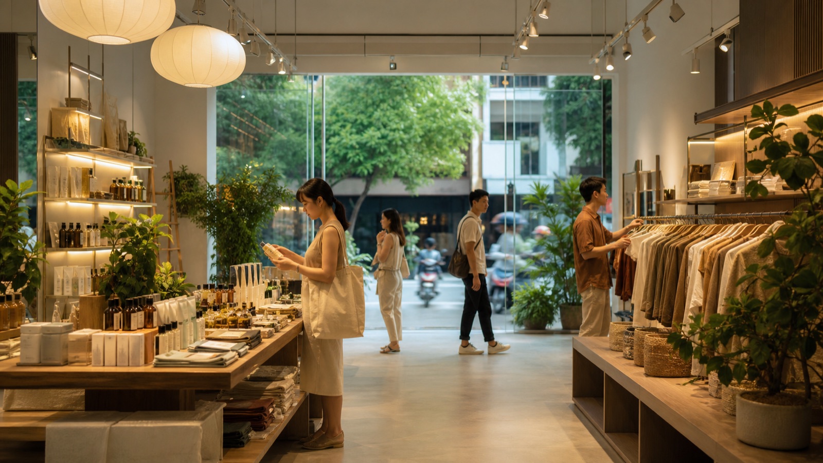 Dedicated editorial visual for Store lighting and air: comfortable customers stay longer